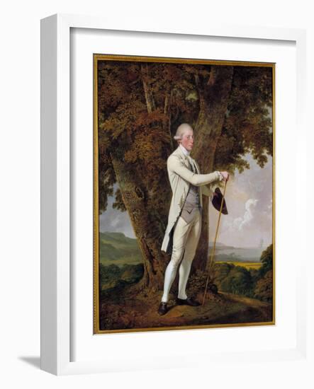 Portrait of John Milnes, 12Th Duke of Saint Albans. the Elegant British Gentleman Holding a Cane An-Joseph Wright of Derby-Framed Giclee Print