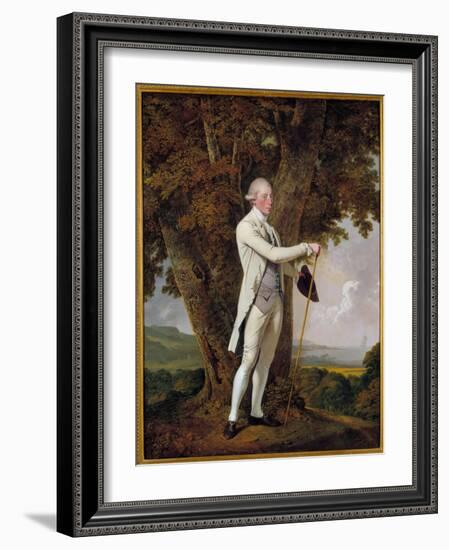 Portrait of John Milnes, 12Th Duke of Saint Albans. the Elegant British Gentleman Holding a Cane An-Joseph Wright of Derby-Framed Giclee Print