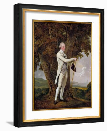Portrait of John Milnes, 12Th Duke of Saint Albans. the Elegant British Gentleman Holding a Cane An-Joseph Wright of Derby-Framed Giclee Print