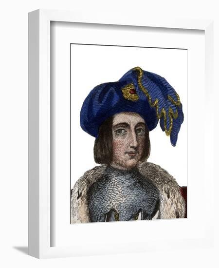 Portrait of John of Orleans, Count of Dunois (Bastard of Orleans) (1402-1468)-French School-Framed Giclee Print