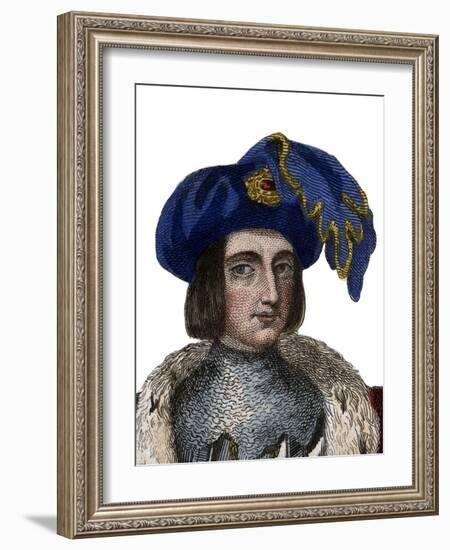 Portrait of John of Orleans, Count of Dunois (Bastard of Orleans) (1402-1468)-French School-Framed Giclee Print