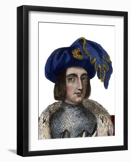 Portrait of John of Orleans, Count of Dunois (Bastard of Orleans) (1402-1468)-French School-Framed Giclee Print