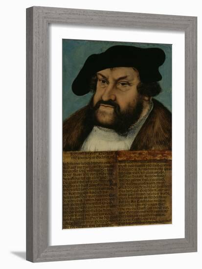 Portrait of John the Steadfast, Elector of Saxony, C.1532-33-Lucas Cranach-Framed Giclee Print