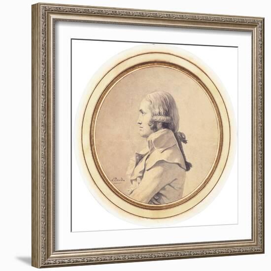 Portrait of Joseph-Nicolas Barbeau Dubarran, Half-Length, His Arms Folded-Jacques-Louis David-Framed Giclee Print