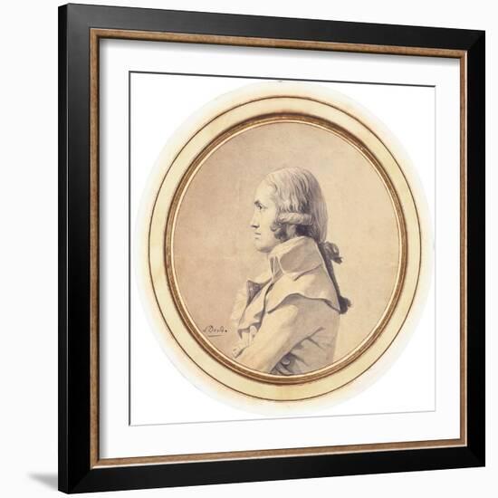 Portrait of Joseph-Nicolas Barbeau Dubarran, Half-Length, His Arms Folded-Jacques-Louis David-Framed Giclee Print