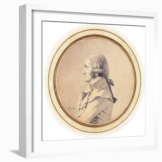 Portrait of Joseph-Nicolas Barbeau Dubarran, Half-Length, His Arms Folded-Jacques-Louis David-Framed Giclee Print