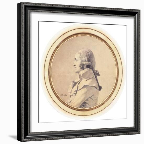 Portrait of Joseph-Nicolas Barbeau Dubarran, Half-Length, His Arms Folded-Jacques-Louis David-Framed Giclee Print