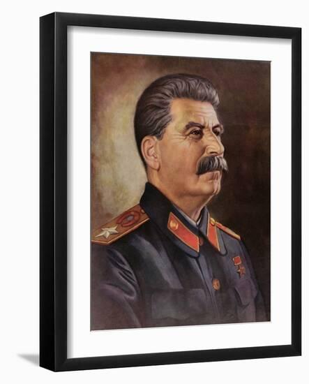 Portrait of Joseph Stalin circa 1945-50-null-Framed Giclee Print