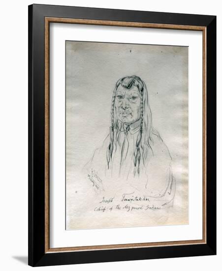 Portrait of Joseph Too-We-Tak-Hes Chief of the Nez Perce Indians-Gustav Sohon-Framed Giclee Print