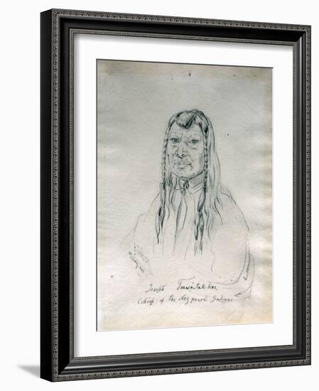 Portrait of Joseph Too-We-Tak-Hes Chief of the Nez Perce Indians-Gustav Sohon-Framed Giclee Print