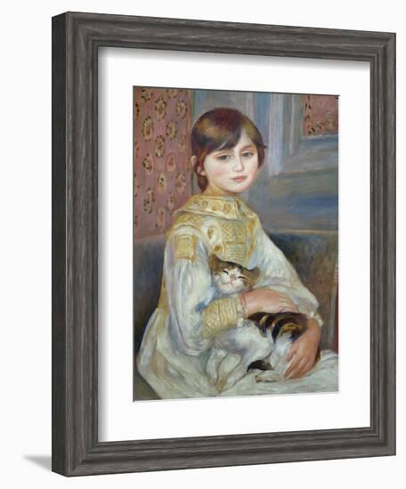 Portrait of Julie Manet or Little Girl with Cat-Pierre-Auguste Renoir-Framed Giclee Print