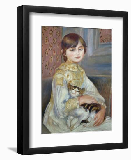 Portrait of Julie Manet or Little Girl with Cat-Pierre-Auguste Renoir-Framed Giclee Print