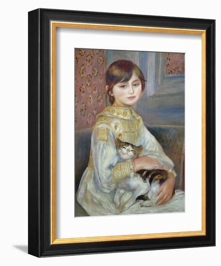 Portrait of Julie Manet or Little Girl with Cat-Pierre-Auguste Renoir-Framed Giclee Print