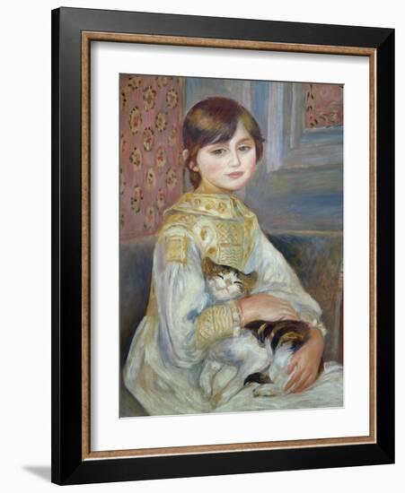 Portrait of Julie Manet or Little Girl with Cat-Pierre-Auguste Renoir-Framed Giclee Print