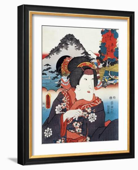 Portrait of Kabuki Theatre Actress-null-Framed Giclee Print