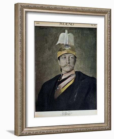 Portrait of Kaiser Wilhelm II from "Jugend," 1905-null-Framed Giclee Print