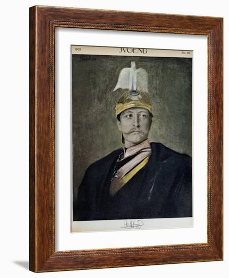 Portrait of Kaiser Wilhelm II from "Jugend," 1905-null-Framed Giclee Print