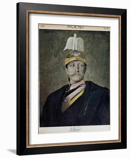 Portrait of Kaiser Wilhelm II from "Jugend," 1905-null-Framed Giclee Print