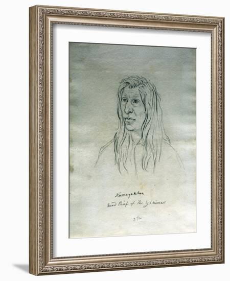 Portrait of Kamayakhen Head Chief of the Yakimas-Gustav Sohon-Framed Giclee Print