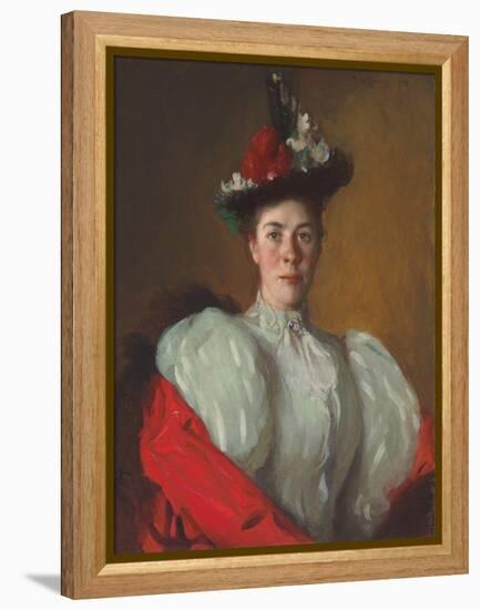 Portrait of Katherine Cavenaugh, 1897 (Oil on Canvas)-Frank Weston Benson-Framed Premier Image Canvas