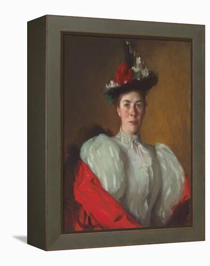 Portrait of Katherine Cavenaugh, 1897 (Oil on Canvas)-Frank Weston Benson-Framed Premier Image Canvas