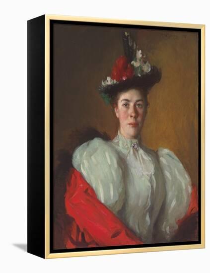 Portrait of Katherine Cavenaugh, 1897 (Oil on Canvas)-Frank Weston Benson-Framed Premier Image Canvas