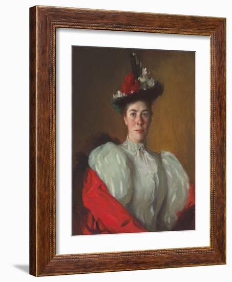 Portrait of Katherine Cavenaugh, 1897 (Oil on Canvas)-Frank Weston Benson-Framed Giclee Print