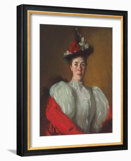 Portrait of Katherine Cavenaugh, 1897 (Oil on Canvas)-Frank Weston Benson-Framed Giclee Print