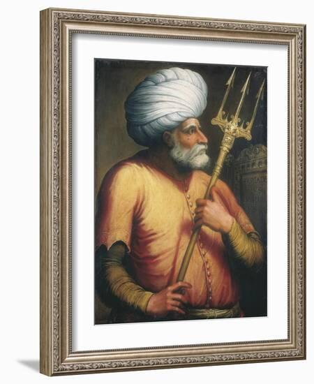 Portrait of Khair Ed-Din, C.1550-Italian School-Framed Giclee Print