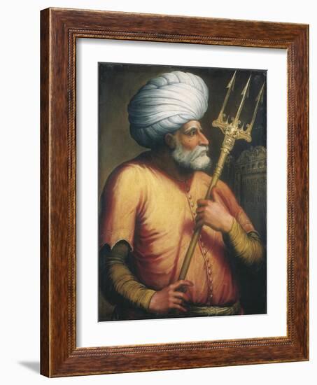 Portrait of Khair Ed-Din, C.1550-Italian School-Framed Giclee Print