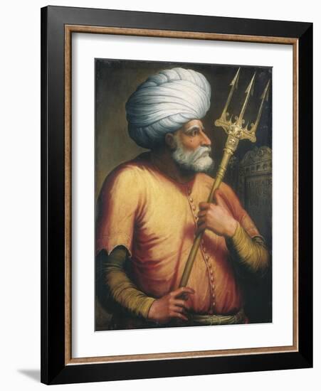 Portrait of Khair Ed-Din, C.1550-Italian School-Framed Giclee Print