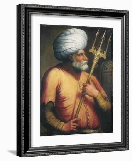 Portrait of Khair Ed-Din, C.1550-Italian School-Framed Giclee Print