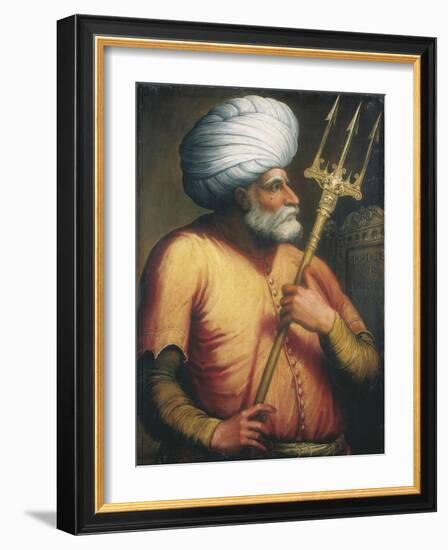 Portrait of Khair Ed-Din, C.1550-Italian School-Framed Giclee Print