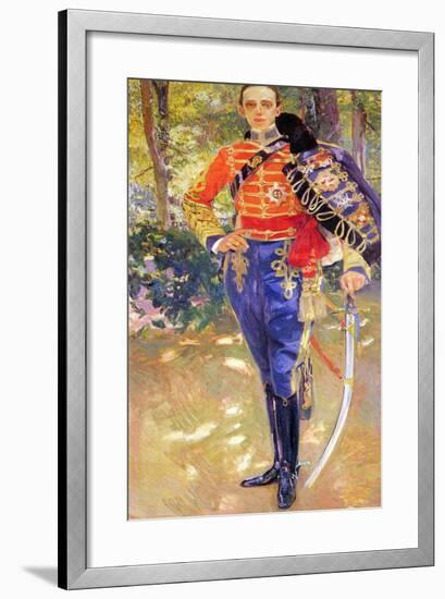 Portrait of King Alfonso XIII in a Hussar's Uniform, 1907-Joaquin Sorolla y Bastida-Framed Giclee Print