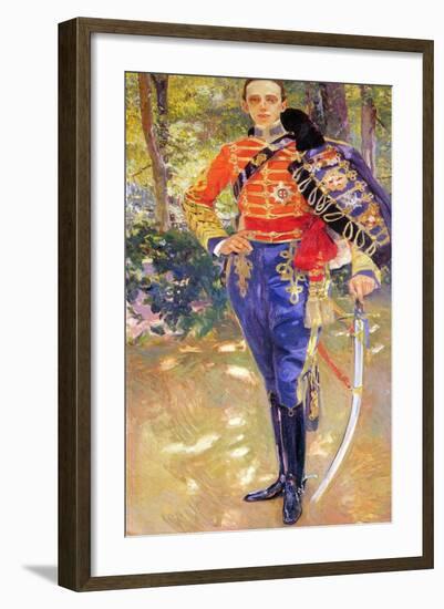 Portrait of King Alfonso XIII in a Hussar's Uniform, 1907-Joaquin Sorolla y Bastida-Framed Giclee Print
