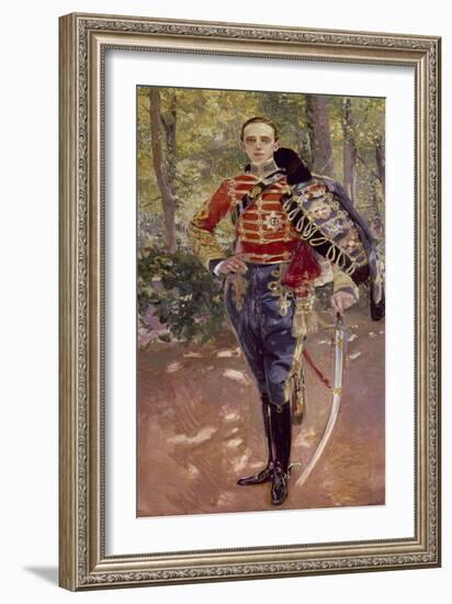 Portrait of King Alfonso Xiii Wearing the Uniform of the Hussars, 1907-Joaquín Sorolla y Bastida-Framed Giclee Print