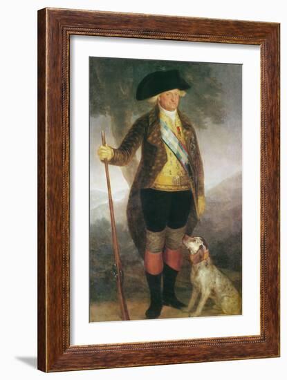 Portrait of King Charles IV of Spain Hunting (Oil on Canvas)-Francisco Jose de Goya y Lucientes-Framed Giclee Print