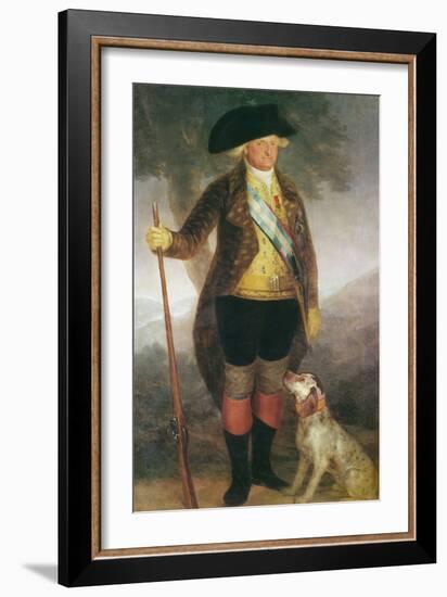 Portrait of King Charles IV of Spain Hunting (Oil on Canvas)-Francisco Jose de Goya y Lucientes-Framed Giclee Print