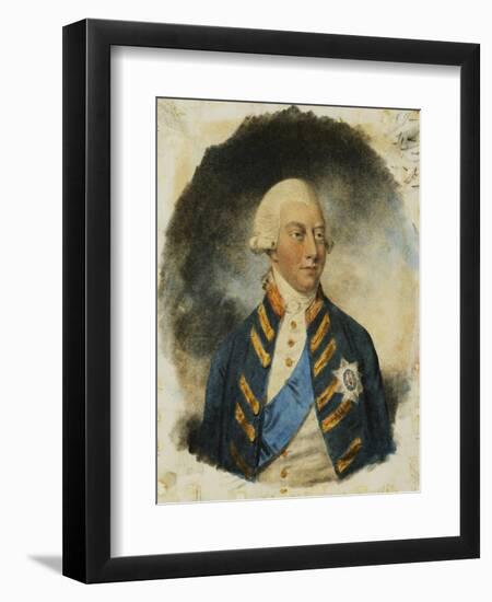 Portrait of King George III, wearing Windsor Uniform and Ribbon and Star of the Garter-John Downman-Framed Giclee Print