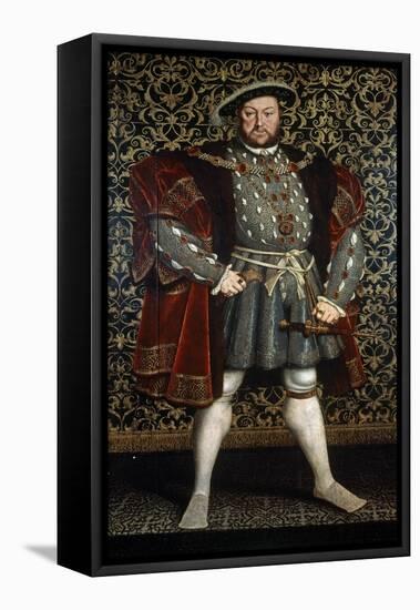 Portrait of King Henry VIII, after 1557-Hans Holbein the Younger-Framed Premier Image Canvas