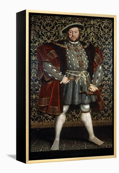 Portrait of King Henry VIII, after 1557-Hans Holbein the Younger-Framed Premier Image Canvas