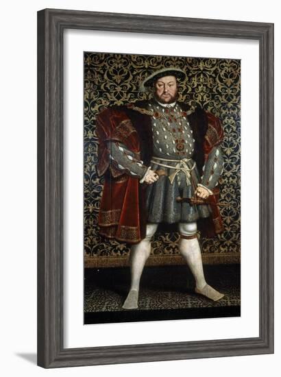 Portrait of King Henry VIII, after 1557-Hans Holbein the Younger-Framed Giclee Print