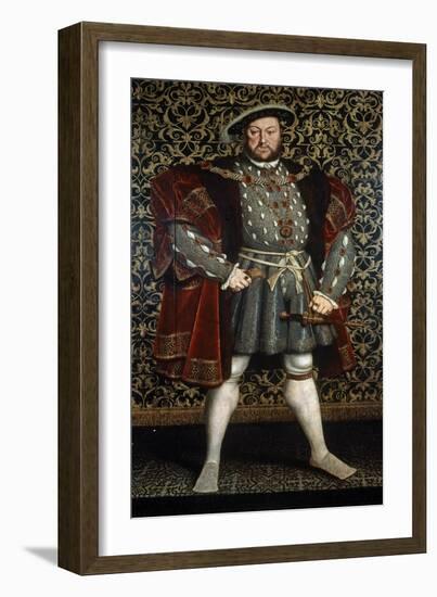 Portrait of King Henry VIII, after 1557-Hans Holbein the Younger-Framed Giclee Print