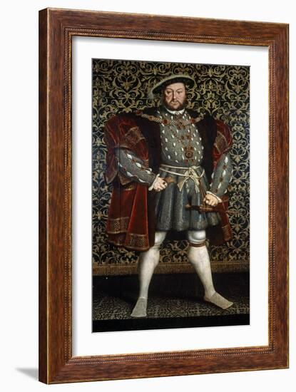 Portrait of King Henry VIII, after 1557-Hans Holbein the Younger-Framed Giclee Print