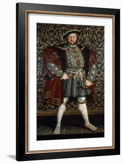 Portrait of King Henry VIII, after 1557-Hans Holbein the Younger-Framed Giclee Print