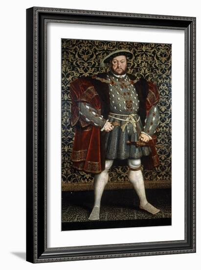 Portrait of King Henry VIII, after 1557-Hans Holbein the Younger-Framed Giclee Print