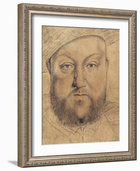 Portrait of King Henry VIII (Henri Viii) of England Par Holbein, Hans, the Younger (1497-1543), C.1-Hans Holbein the Younger-Framed Giclee Print