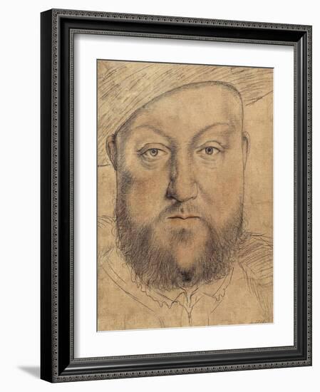 Portrait of King Henry VIII (Henri Viii) of England Par Holbein, Hans, the Younger (1497-1543), C.1-Hans Holbein the Younger-Framed Giclee Print