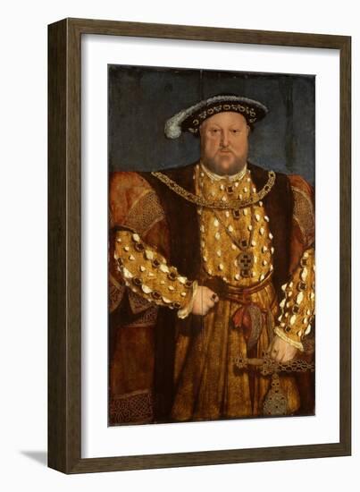 Portrait of King Henry VIII-Hans Holbein the Younger-Framed Giclee Print