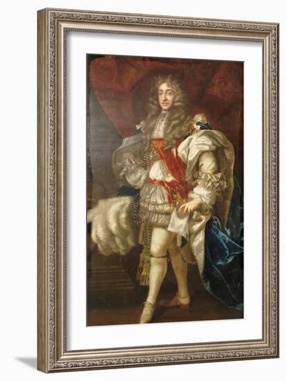 Portrait of King James II of England (1633-1701), Full Length, in Garter Robes-Sir Peter Lely-Framed Giclee Print